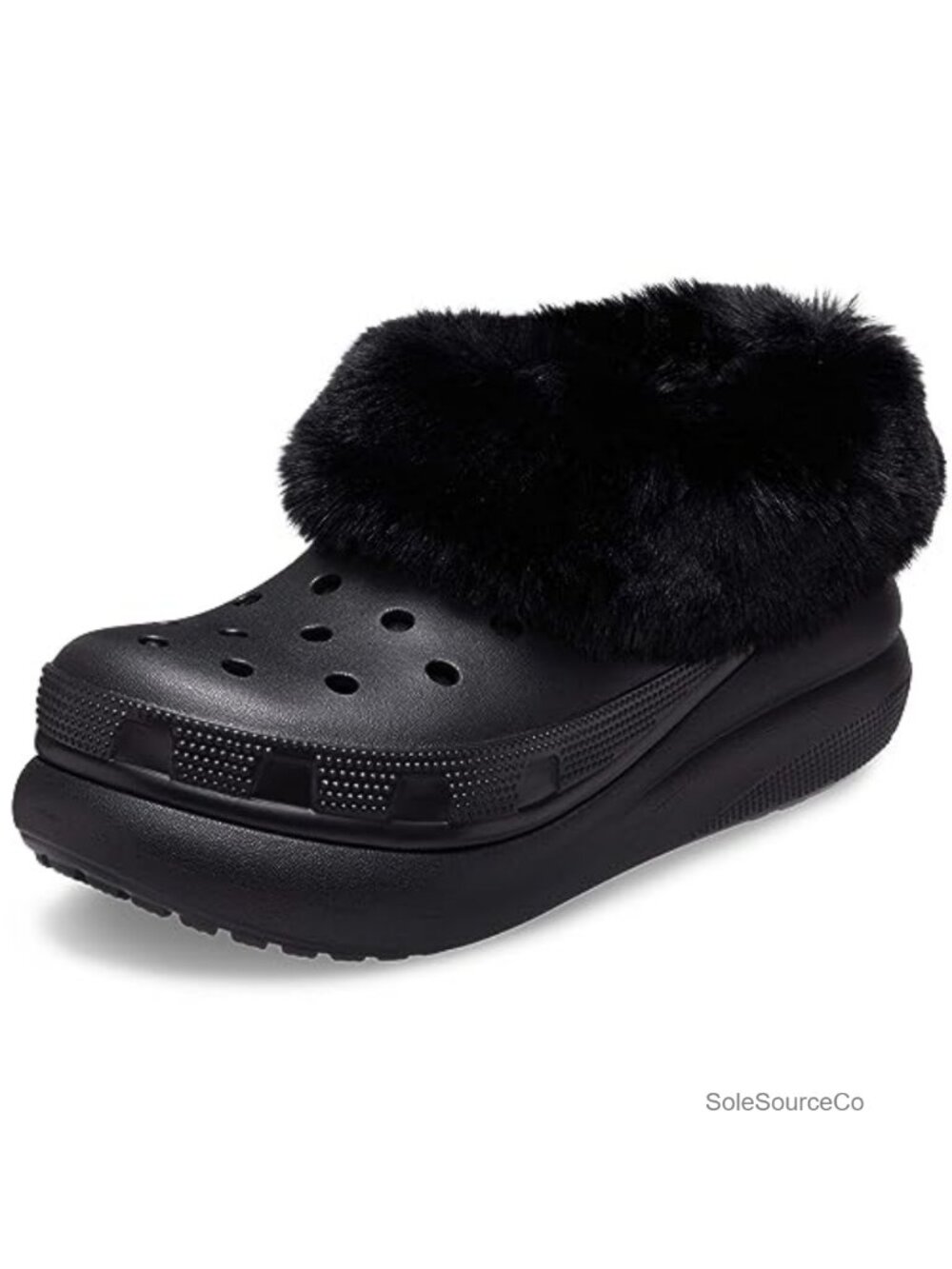 Faux Fur Lined Warm Winter Clogs Comfortable Slip On Platform Shoes